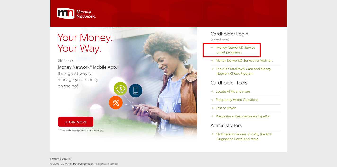 Access First Data Money Network Account Online