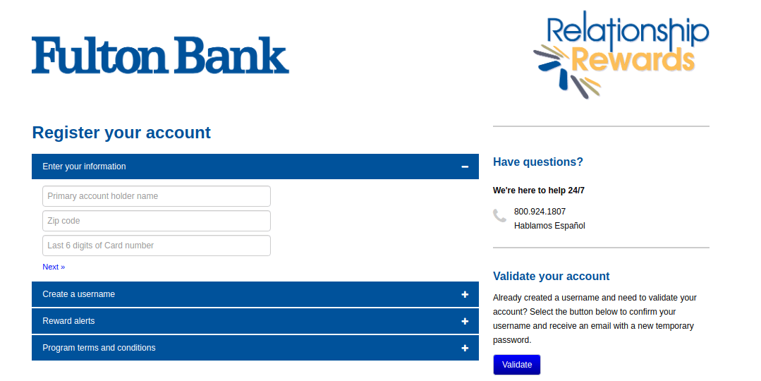 Manage your Fulton Relationship Rewards
