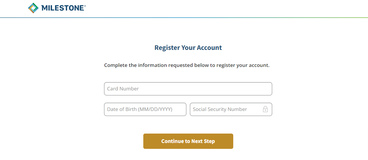 Milestone Credit Card Login at