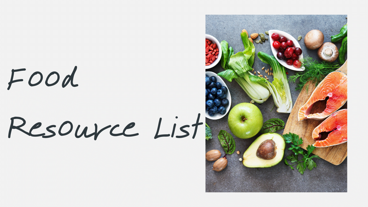 Food Resource List Ladies Corner