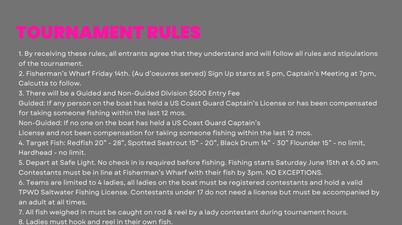 Tournament Rules Ladies Powder Puff