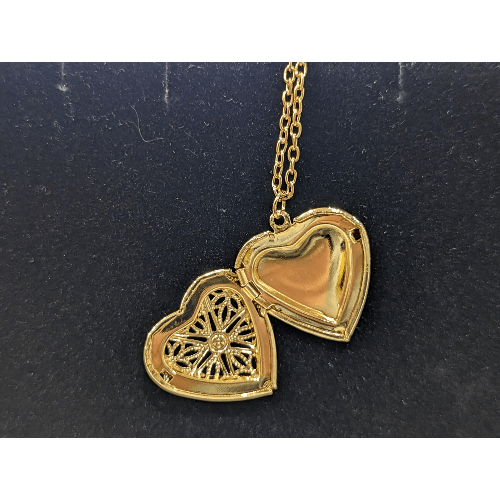 Gold Heart Locket Necklace Ladybits