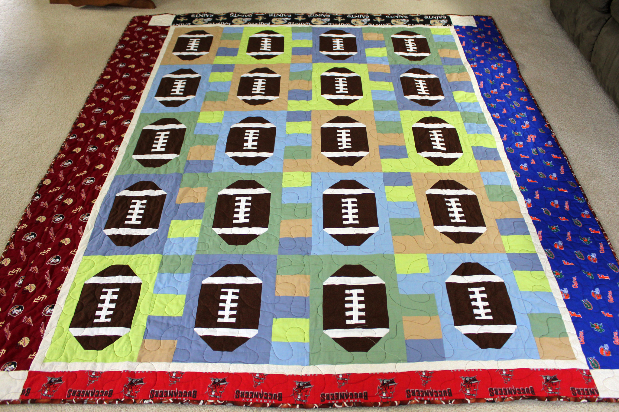 Football Quilt Lady Bird Quilts