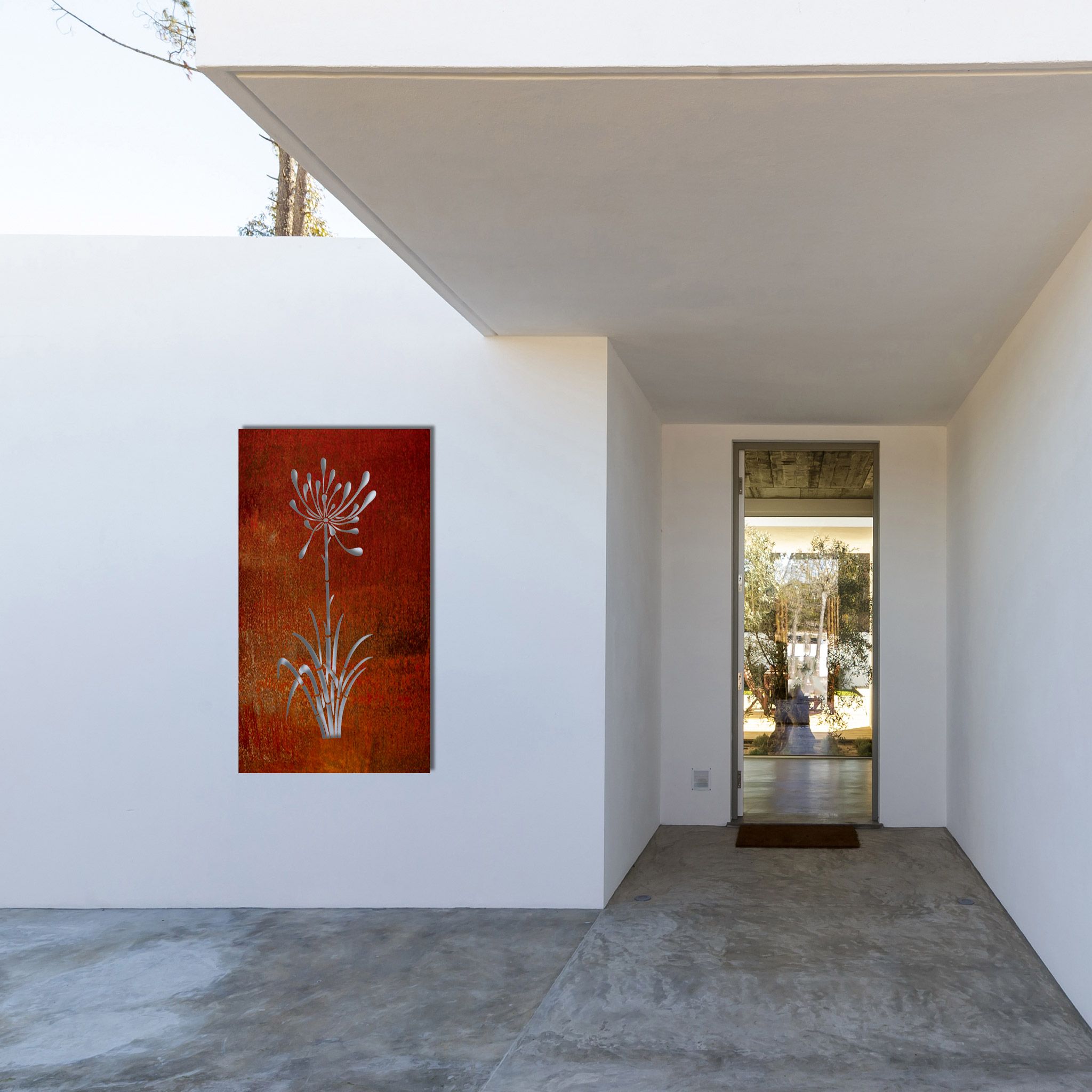 Metal Wall Art Grass Ladybugs Gardening & Outdoor Living