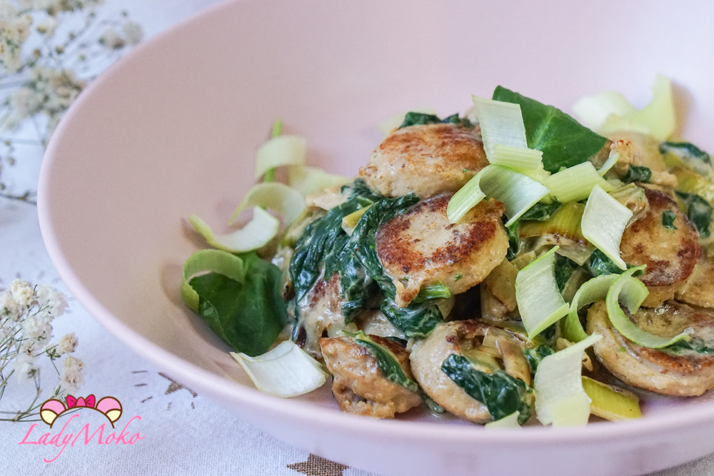 低醣飲食 西式料理食譜｜奶油香煎白腸燉椰奶蔬菜(有影片)