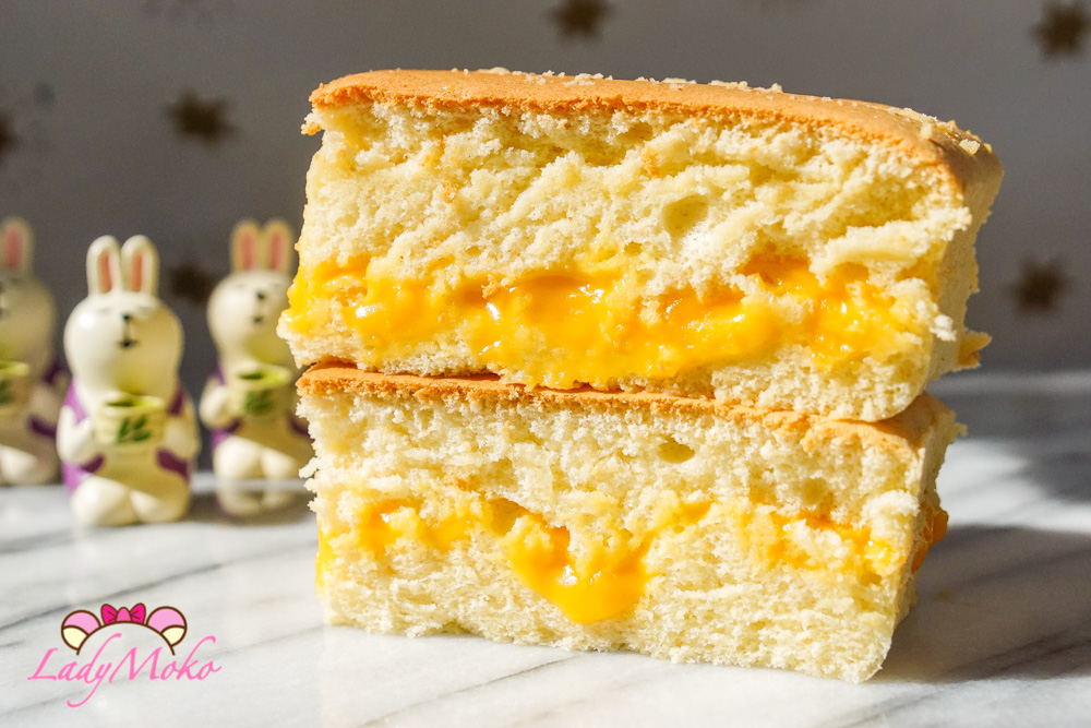 流心鹹蛋黃起司夾心古早味戚風蛋糕食譜,生鹹蛋黃處理方式同月餅蛋黃酥