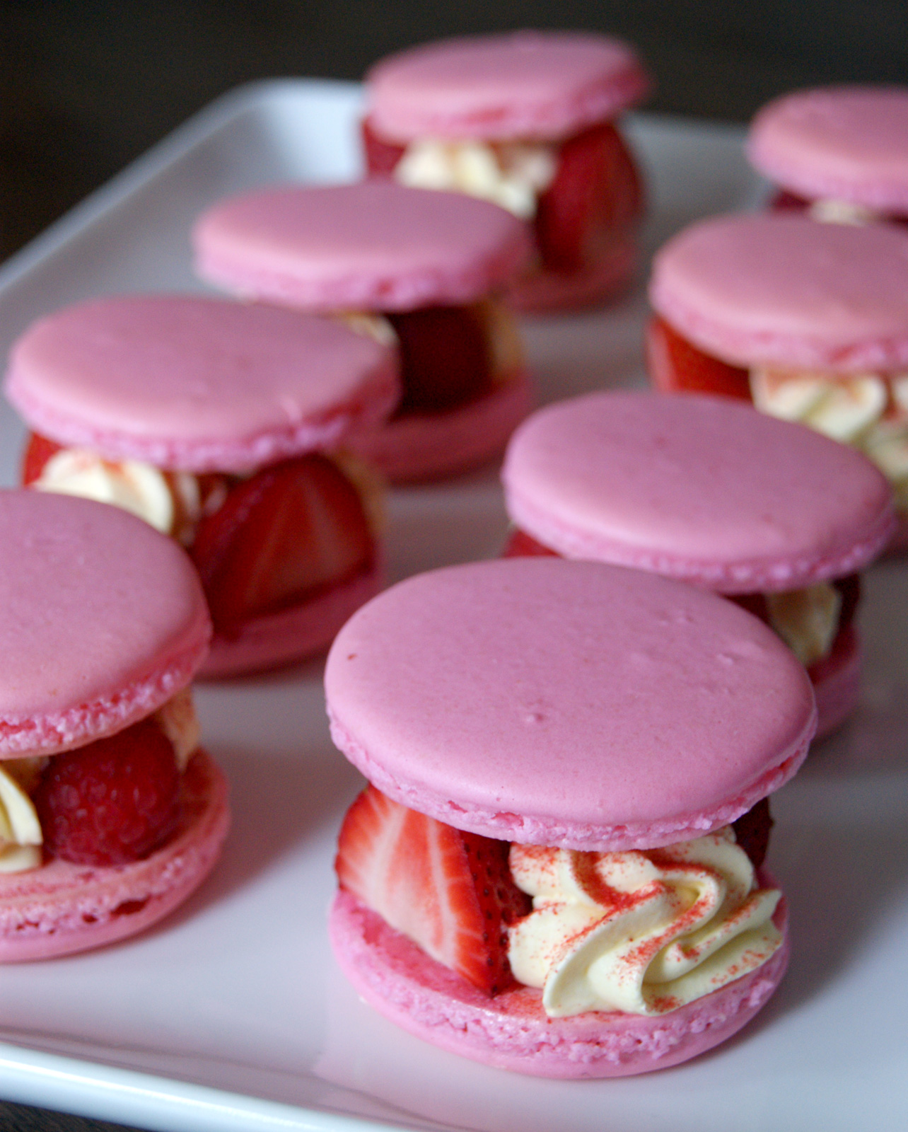 Large Strawberry Macarons Lady of the Ladle