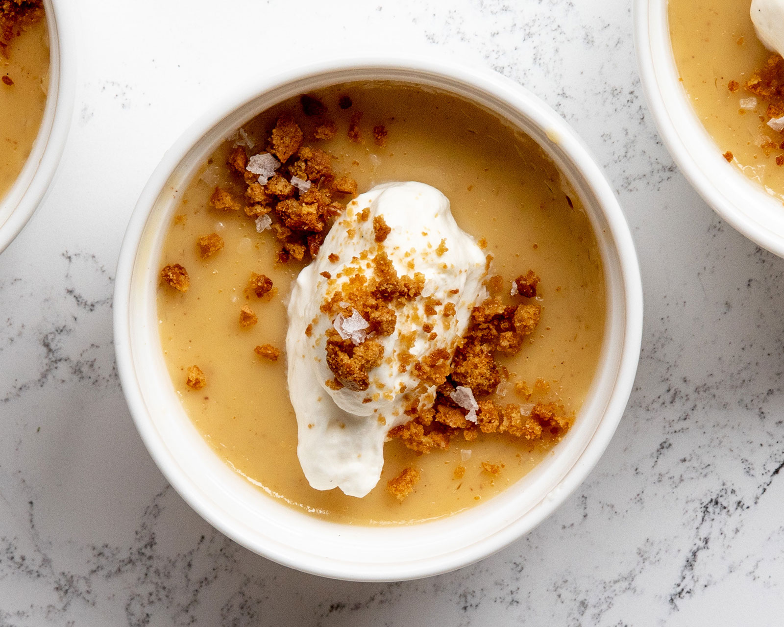 Spiced Pots de Crème with Vanilla Bean Whipped Cream and Crushed Gingersnaps Louisiana Egg