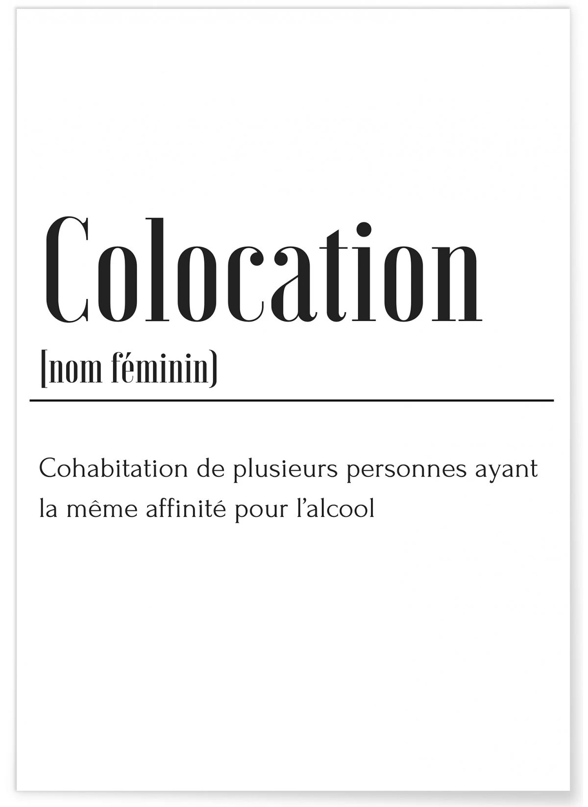 Affiche définition Colocation pour un cadeau original L’Afficherie