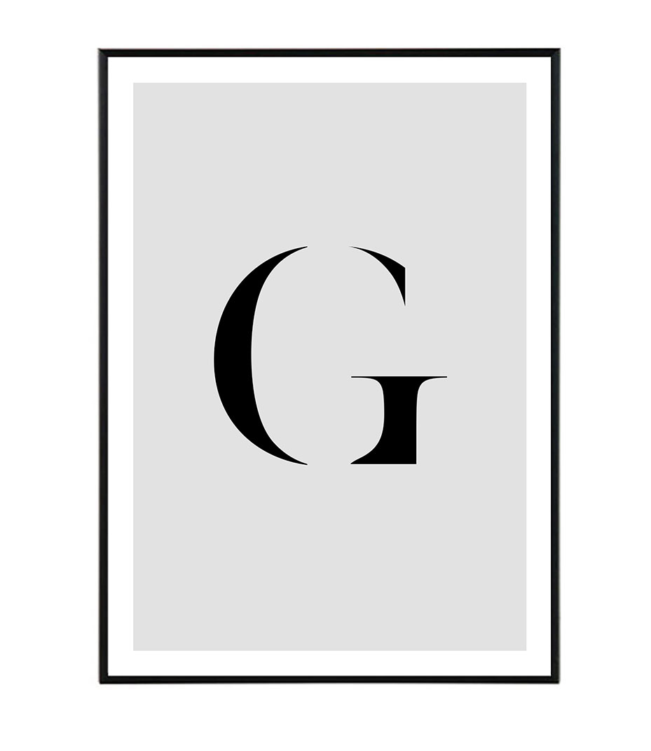 Letter G černobílý obraz písmene typografie LAFORMA