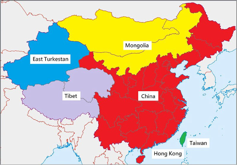 China Map Without Tibet Uyghuristan And Aksai Chin Año Nuevo Una perspectiva internacional La Gaceta Radical