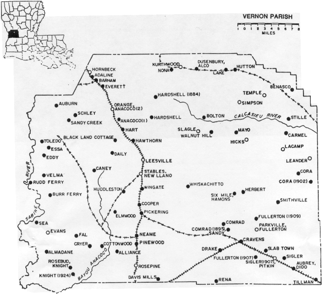 Vernon Parish, Louisiana Post Offices