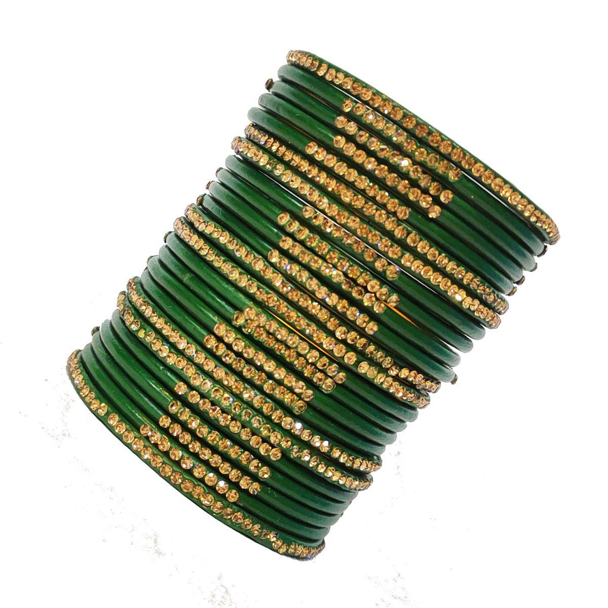 lac bangles set VinaGreen pack of 24 Lahthi Wala