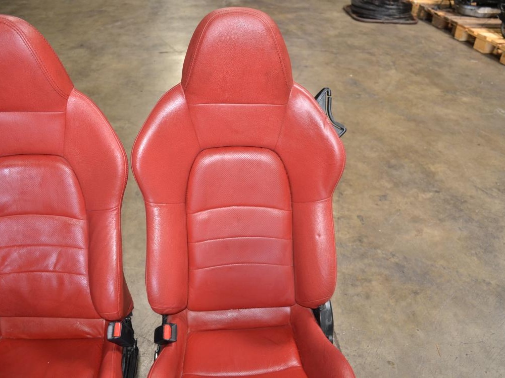 0409 HONDA S2000 LEATHER SEATS OEM AP1 AP2 S2K RED PAIR JDM LA JDM