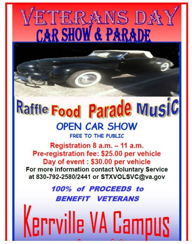 Kerrville Veterans Day Car Show Lake Area Rods and Classics