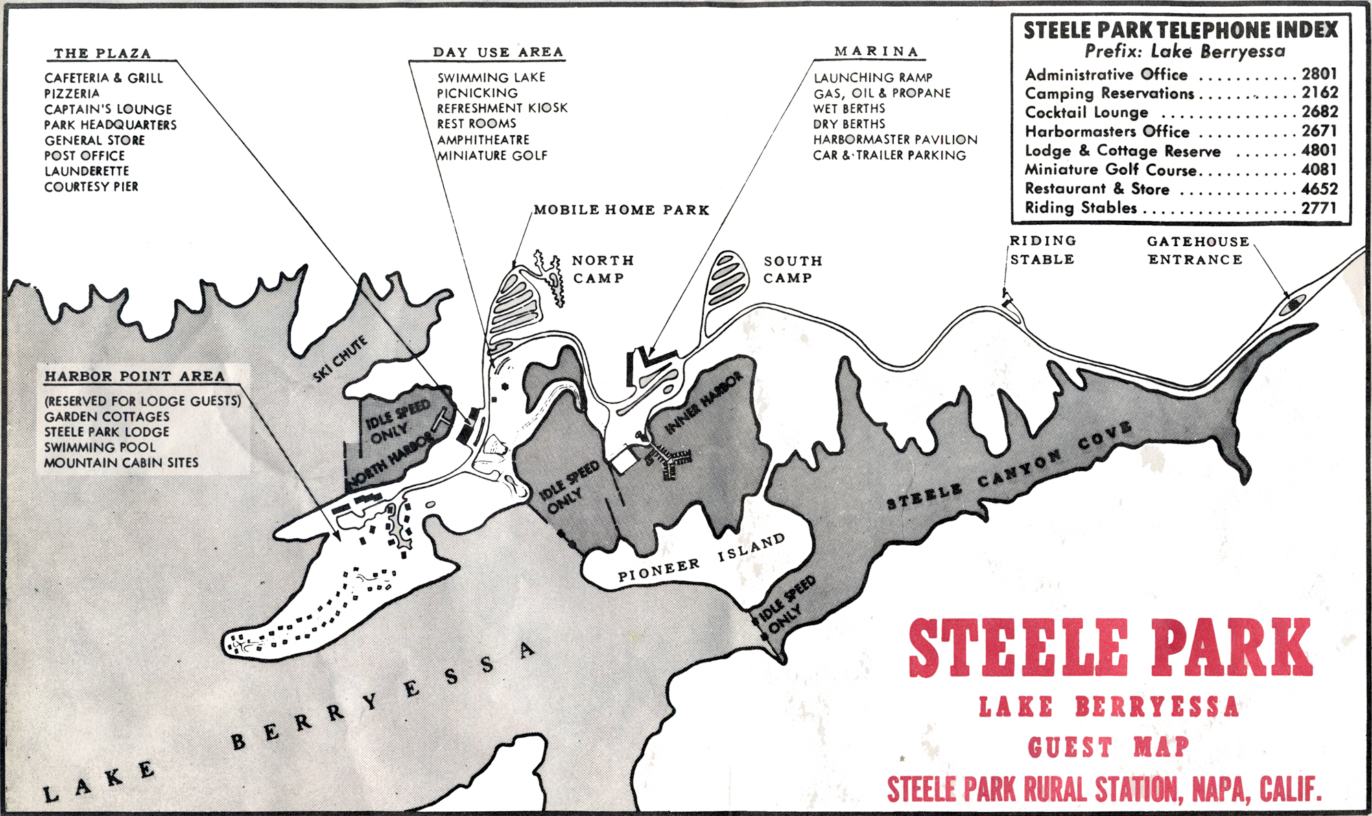 1990s Steele Park Map Lake Berryessa News