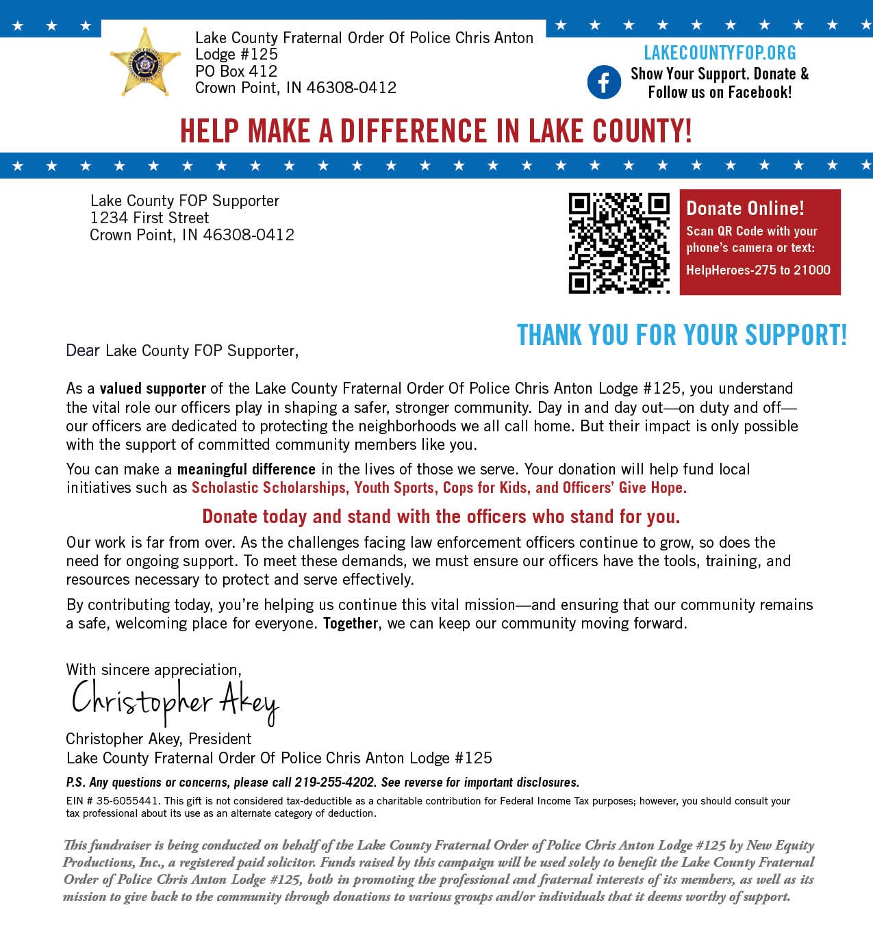 Lake County Fraternal Order of Police Chris Anton Lodge 125 Donate Now!