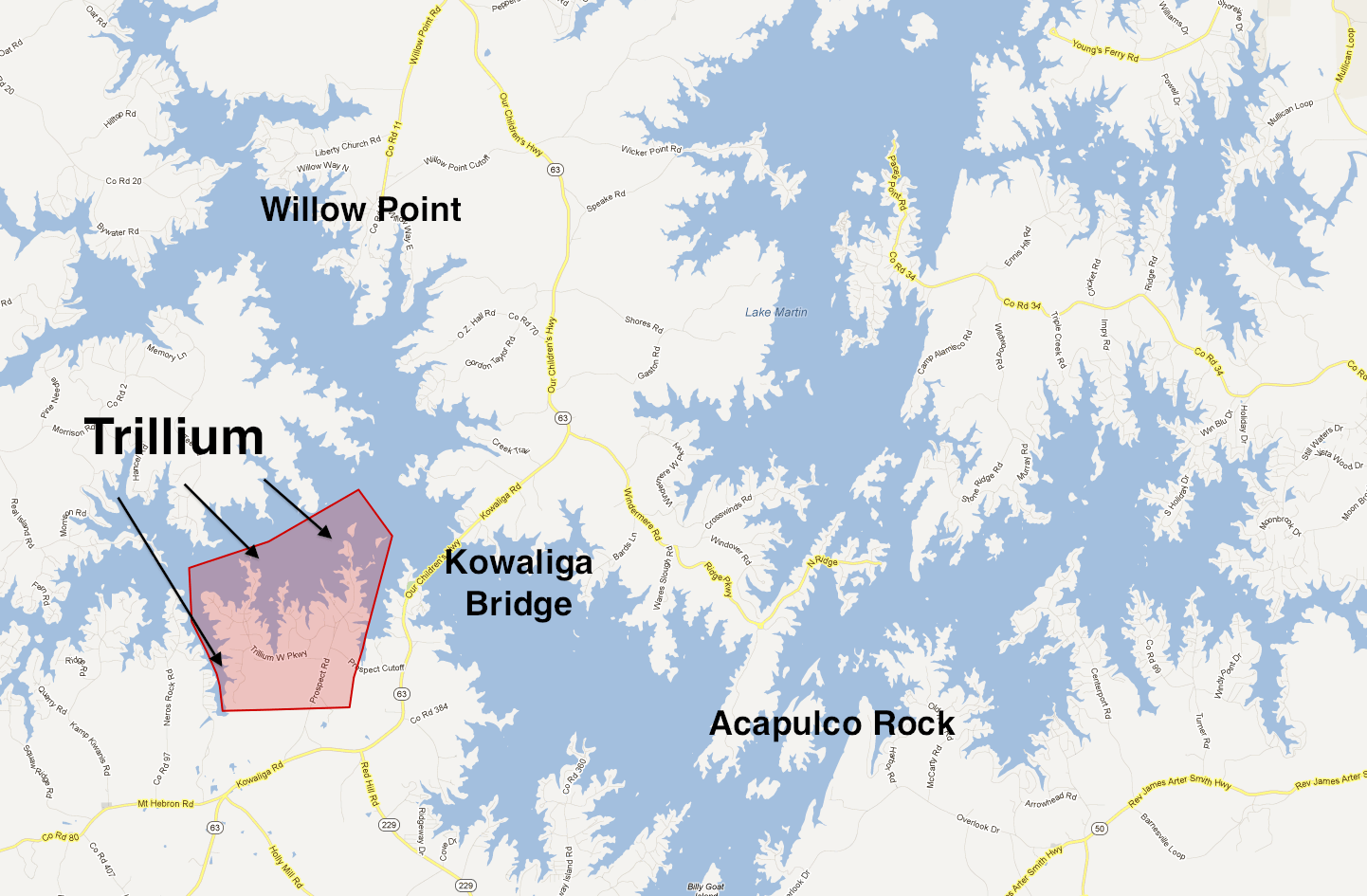 35 Map Of Lake Martin Al Maps Database Source