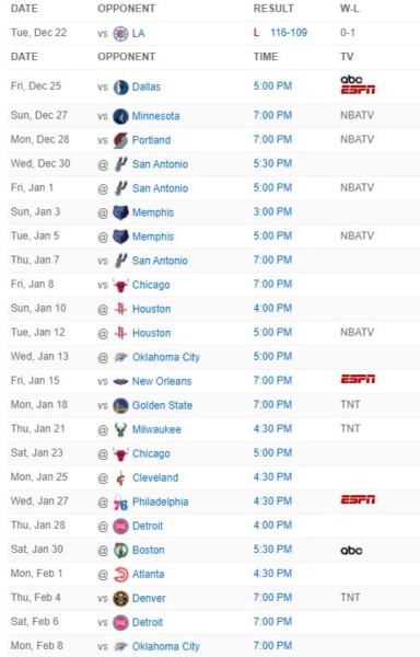 Here is the NBA regular season schedule for your 2020-21 Los Angeles