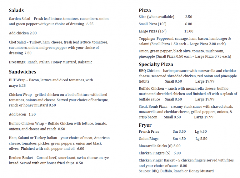 North End Cafe Lakeside Lodge & Marina