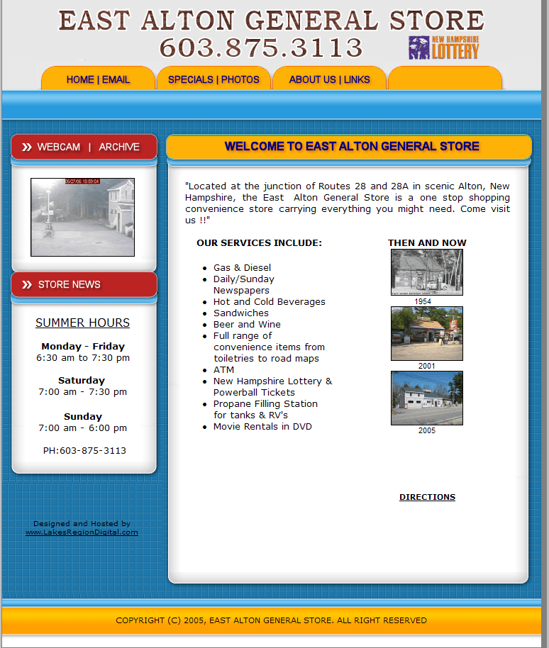 East Alton General Store NH site Design site Hosting Company