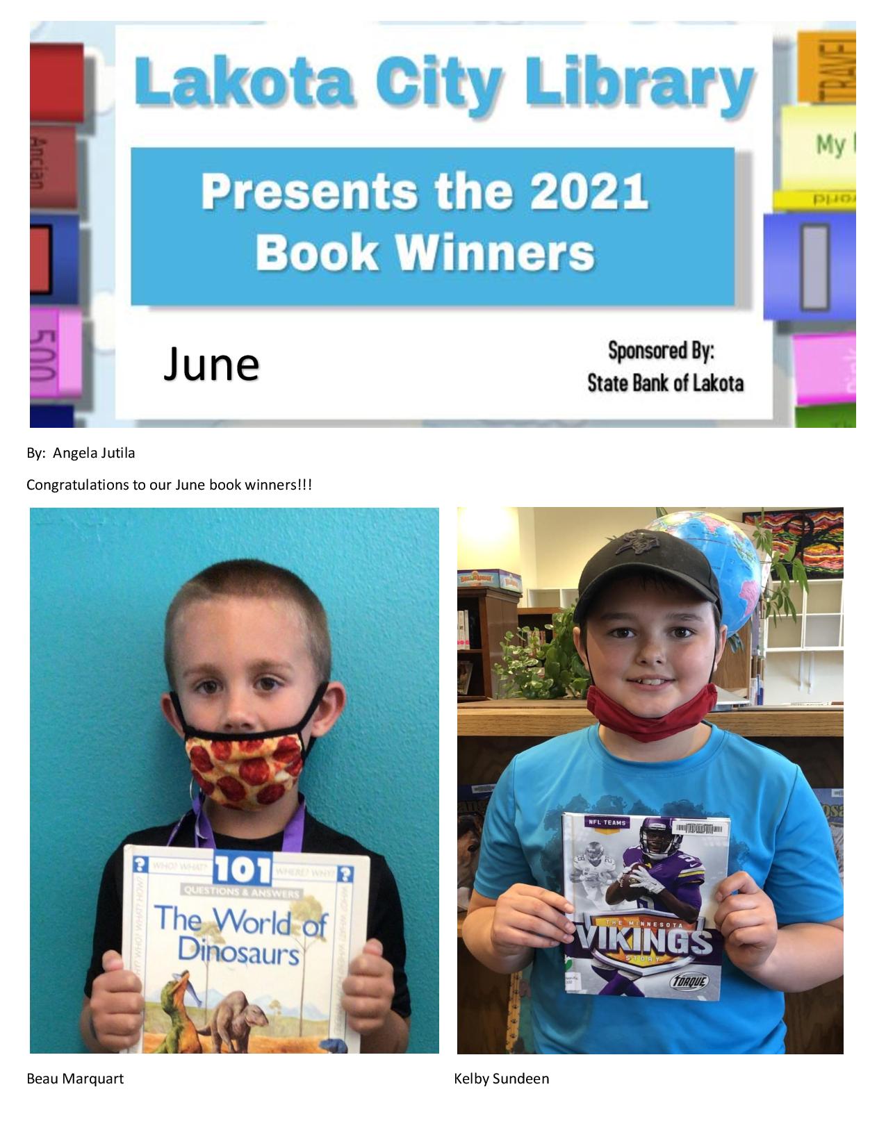 Bookwinners June Lakota City Library