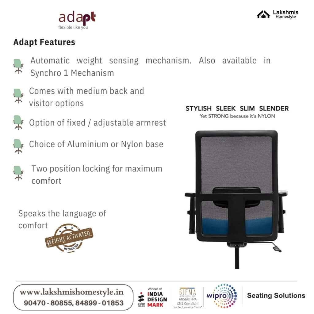 Wipro Seating Adapt Office Chairs Lakshmis Home Style