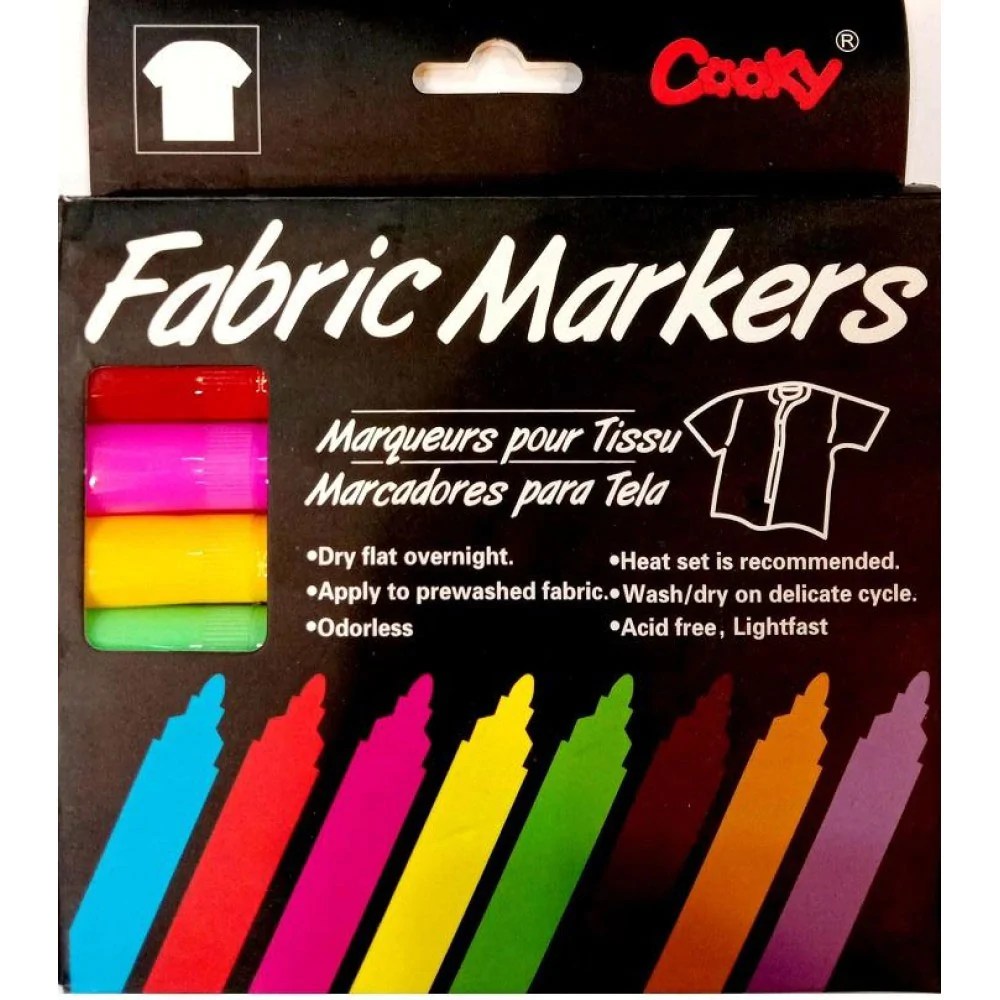 Cooky Fabric Markers Set Of 8 Markers