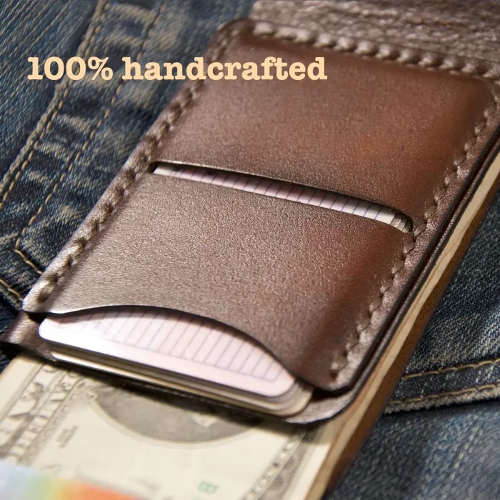 Leather wallet for men The smallest full size cash wallet LaLaBelt