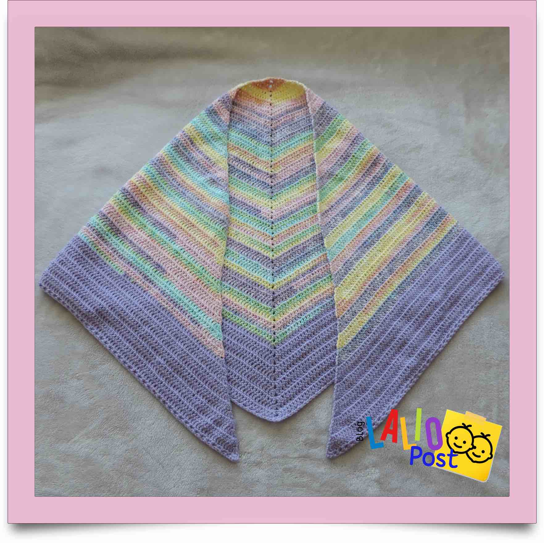 Chal triangular a crochet, un patrón para principiantes Lalio Post