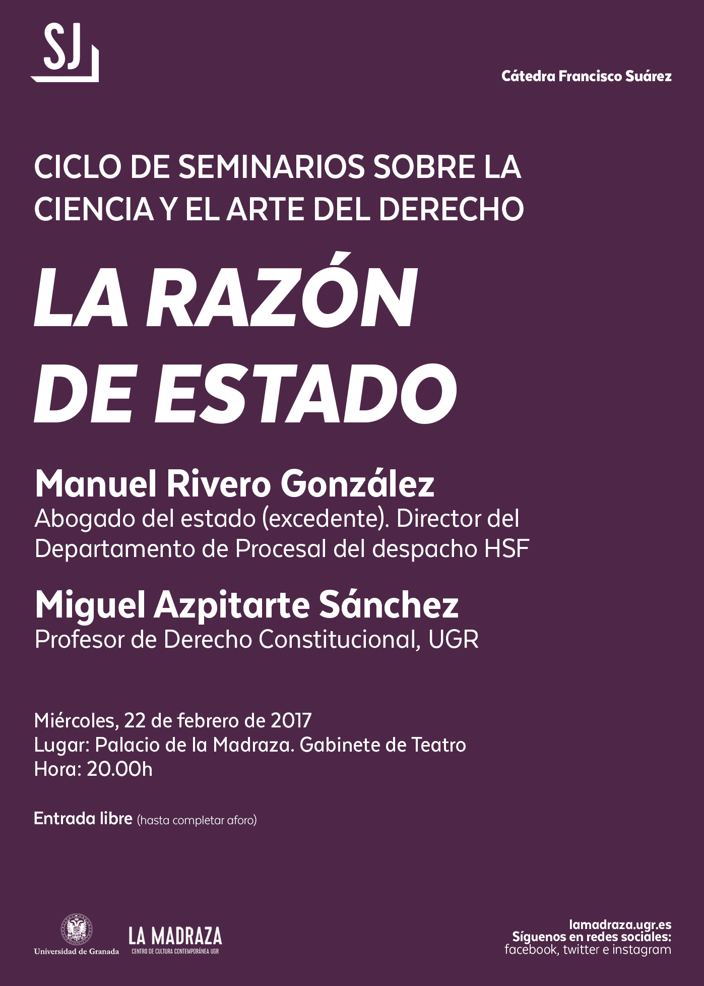 Conferencia «La Razón de Estado» La Madraza