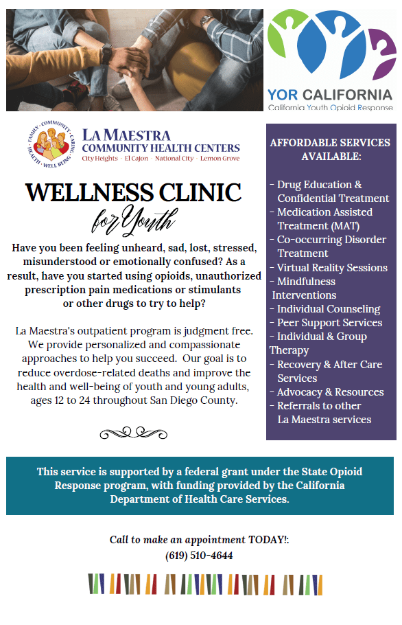 Wellness Clinic for Youth LA MAESTRA COMMUNITY HEALTH CENTERS