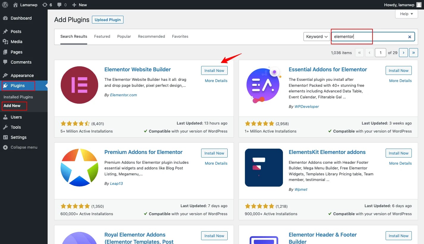 Cara Install Elementor Di WordPress