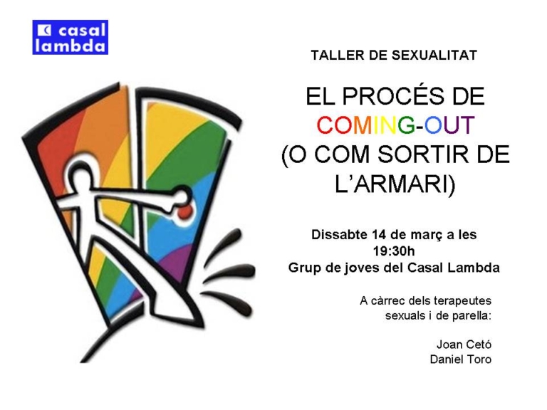 Resum del taller ‘Sortir de l’armari’, del 14 de març Casal Lambda