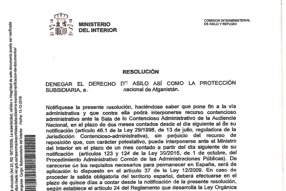 ¿Qué puedo hacer si me han denegado mi solicitud de asilo?