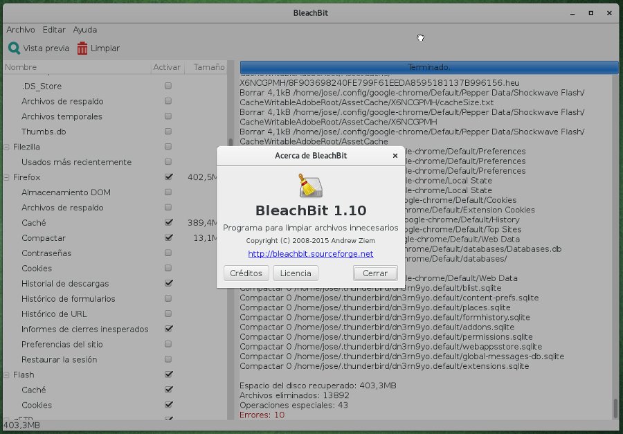 Mantén tu Linux limpio con Bleachbit 1.10 La mirada del replicante