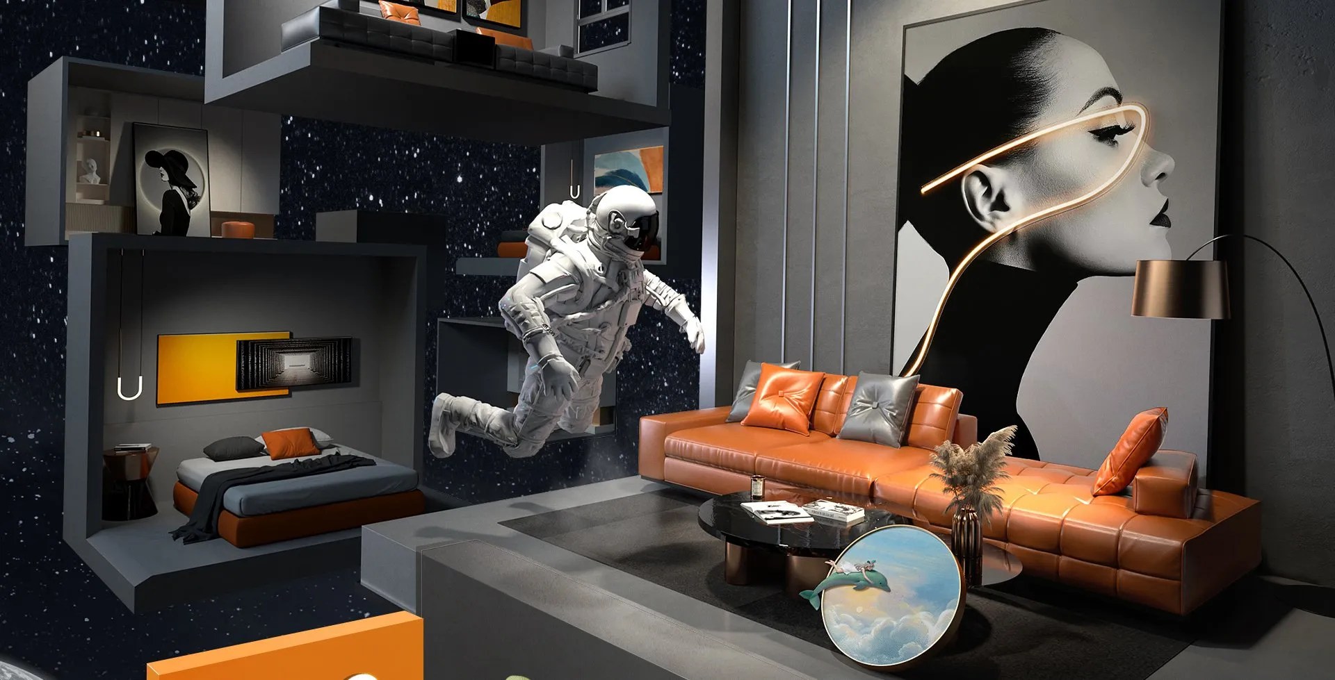 TOMAXIN Lamp Canvas Painting Wall Art Light Canvas Painting With