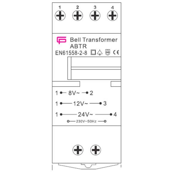 Fusebox ABTR Bell Transformer 1A 8V 12V AND 24V OUTPUTS 230V INPUT CP Electric
