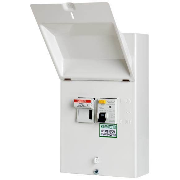 FuseBox SF0100RA Switchfuse SP&N Fused Switch 100A RCD Time Delay Type A w/ 63a,80a & 100a Fuses