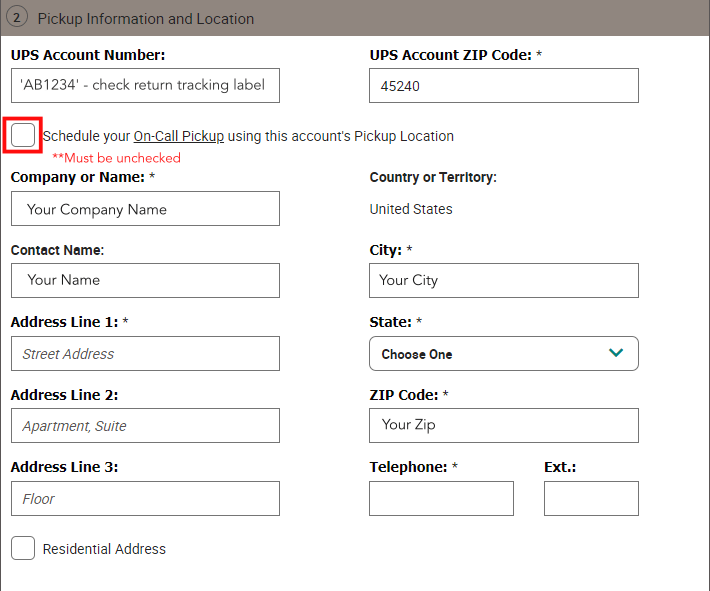 Schedule a Pickup Instructions LampMaster