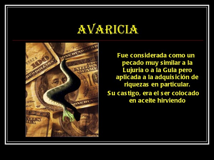 Post LA AVARICIA ¡ES UN PECADO CAPITAL¡