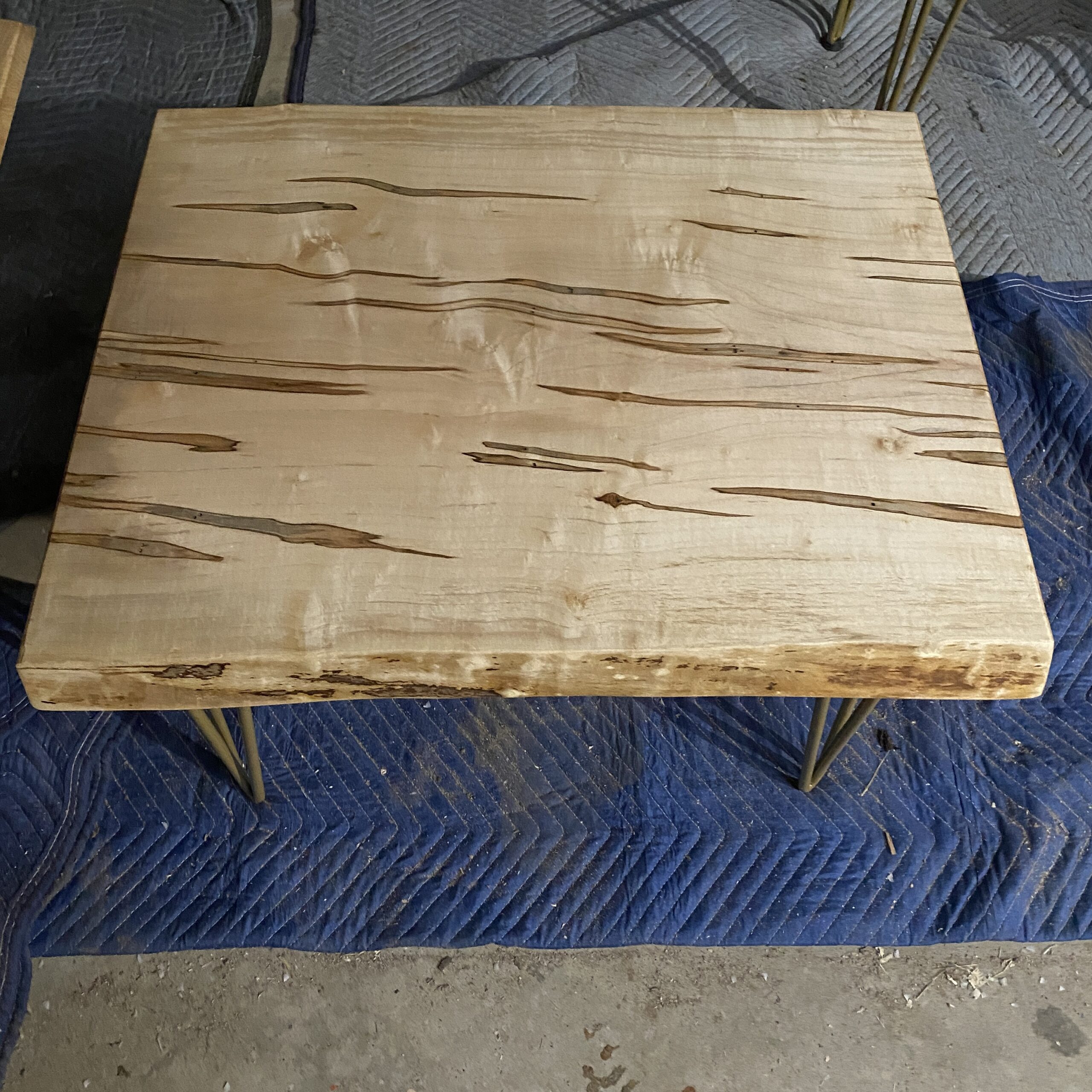 30" Maple Coffee Table With Hairpin Legs Lancaster Live Edge