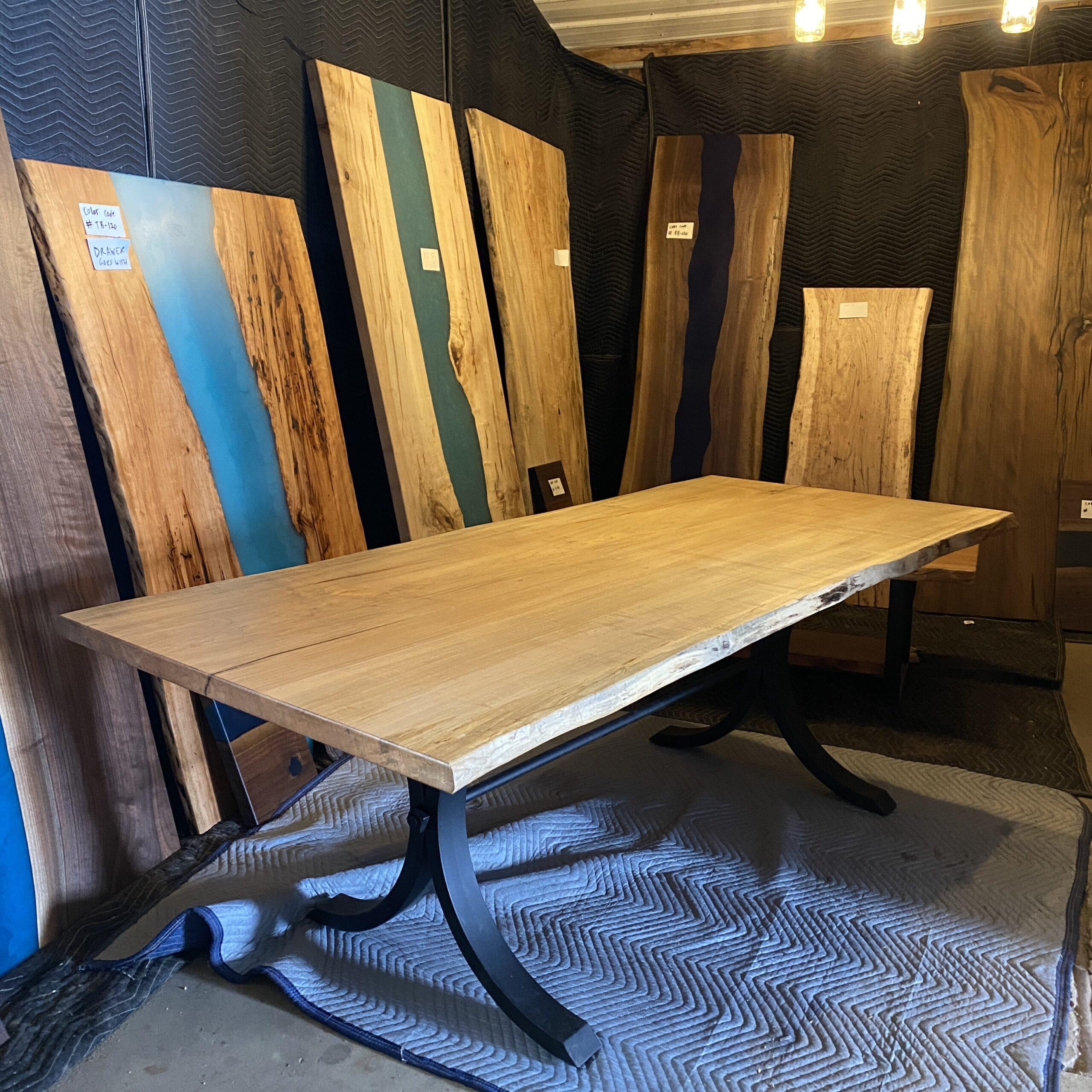 7' 4" Maple Dining Room Table Lancaster Live Edge