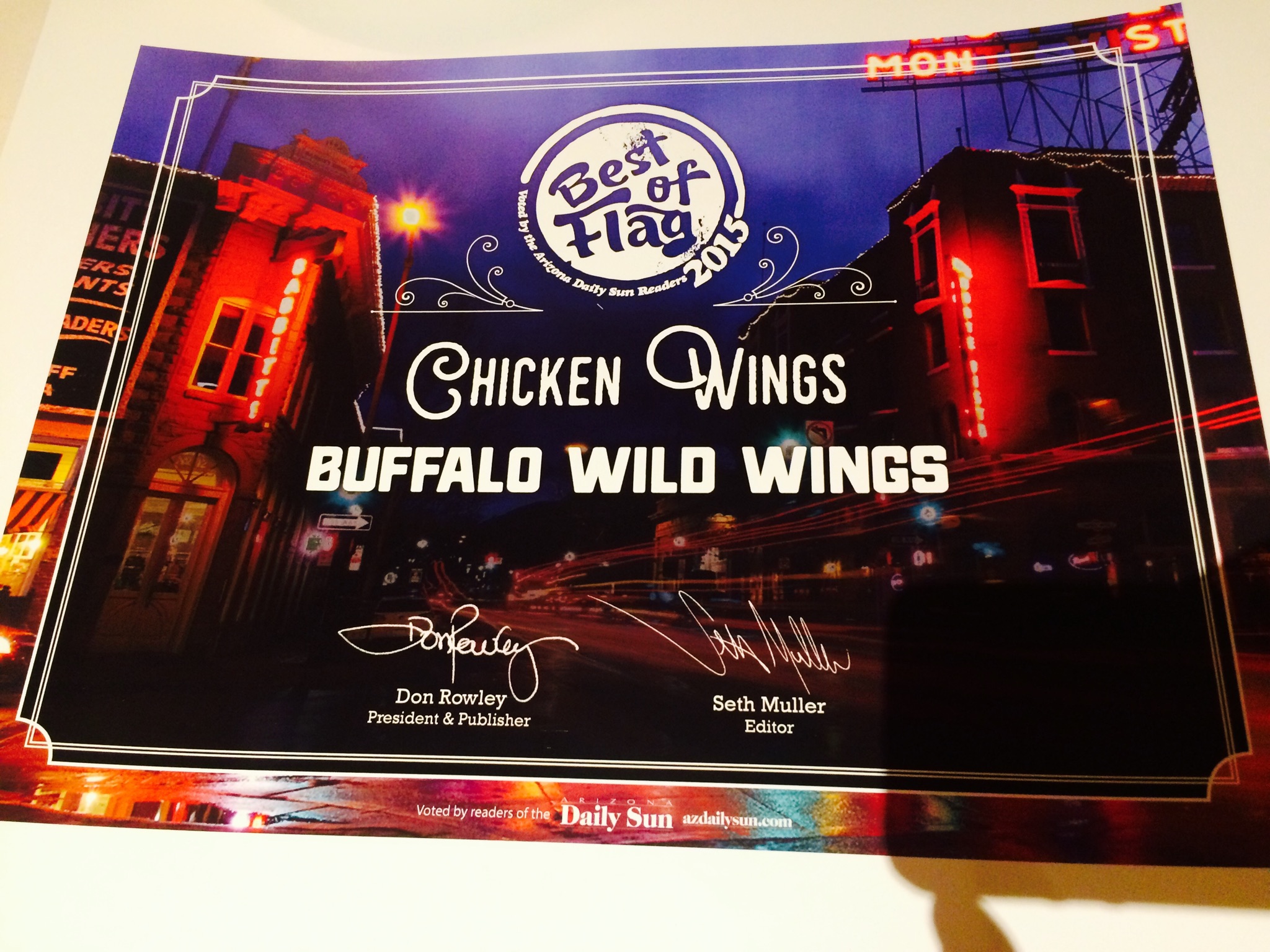 Team Flagstaff honored with Best Chicken Wings Award from Arizona News