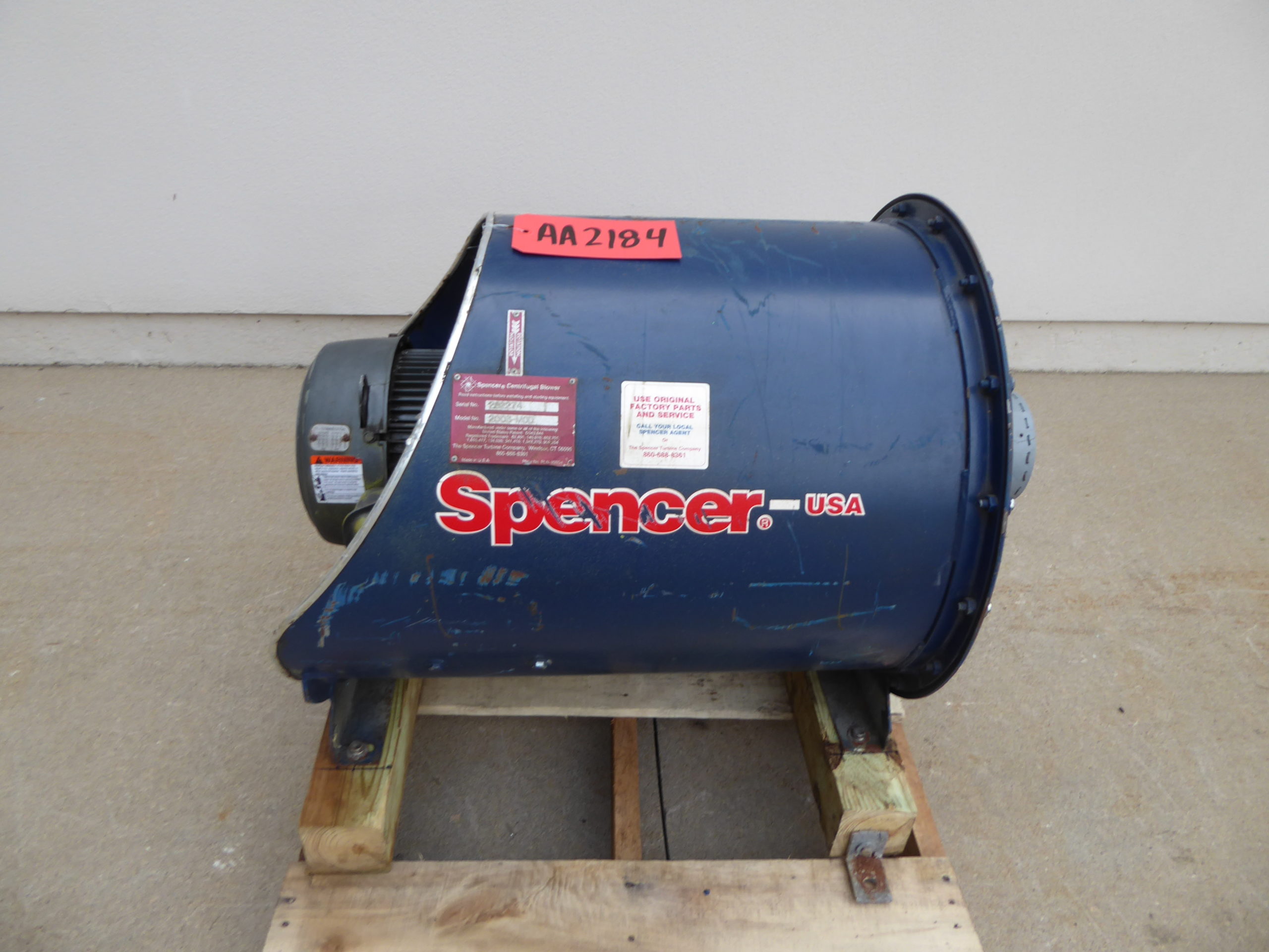 Used Agitation Blower Spencer 5 HP Carbon Steel Agitation Blower