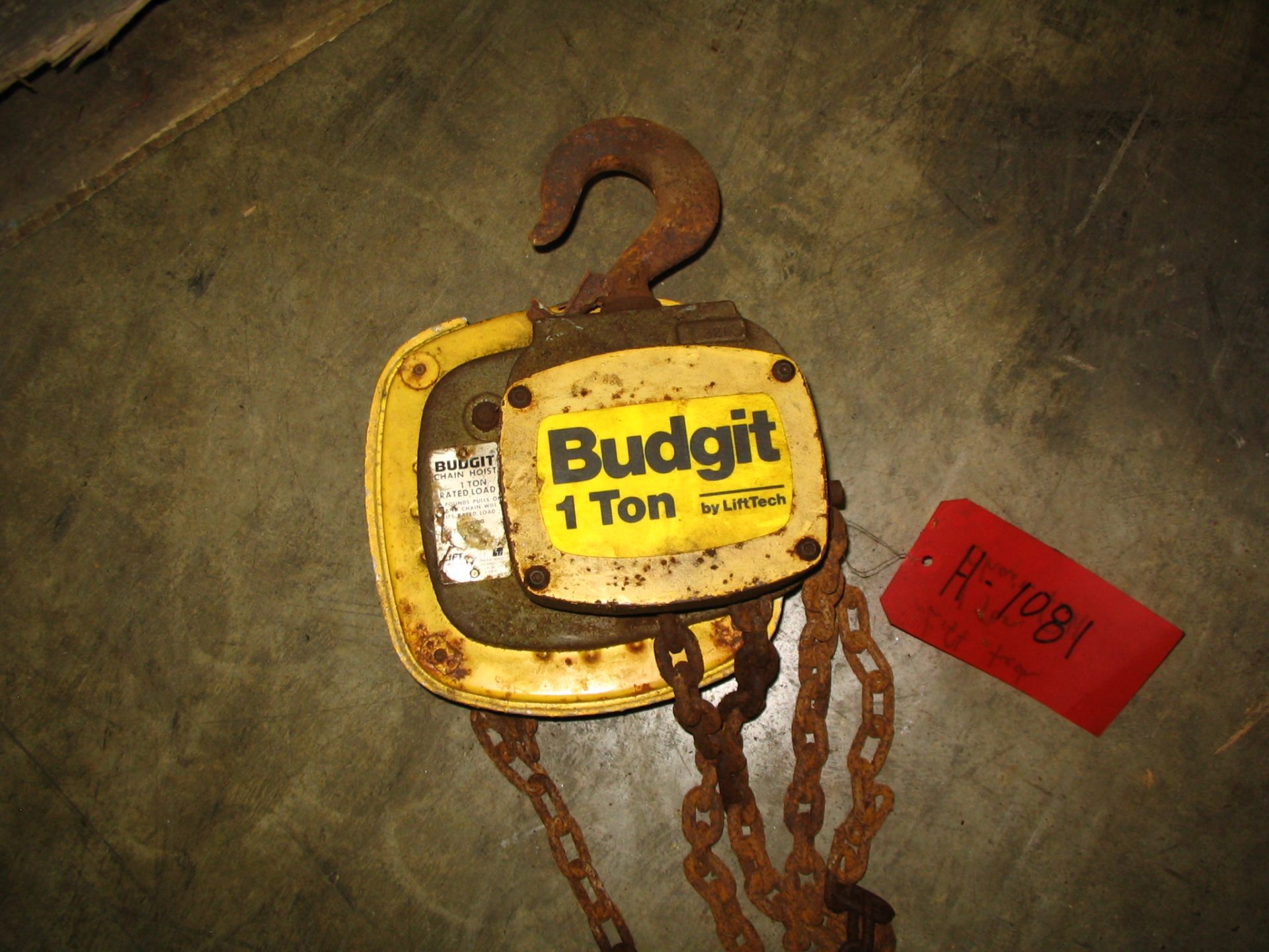 Used Hoist Budgit 1 Ton Chain Fall HoistHoists Lanco Corporation
