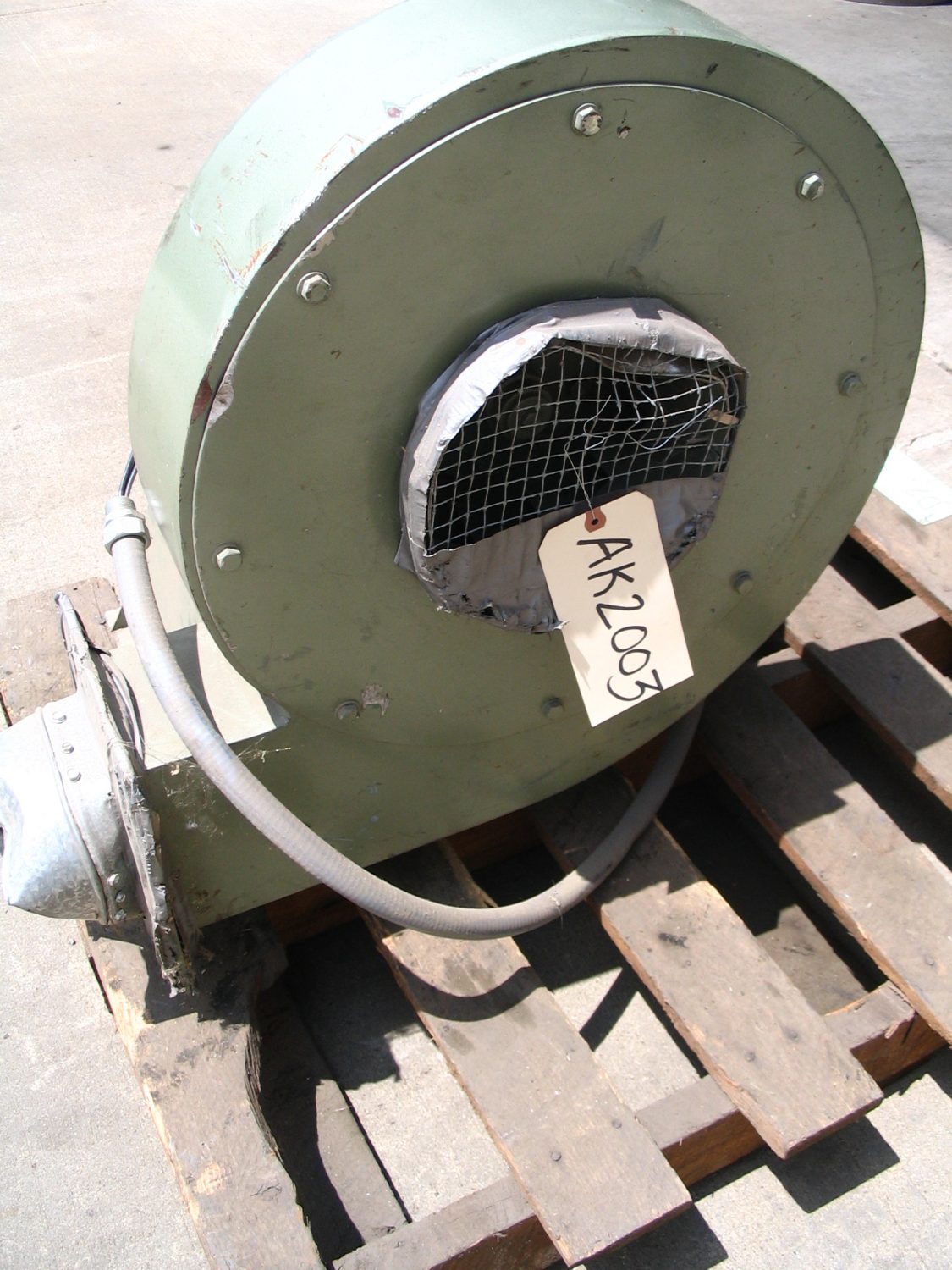 Used Air Knife Blower FIMM 4 HP Air Knife Blower 440 volt 8" Inlet