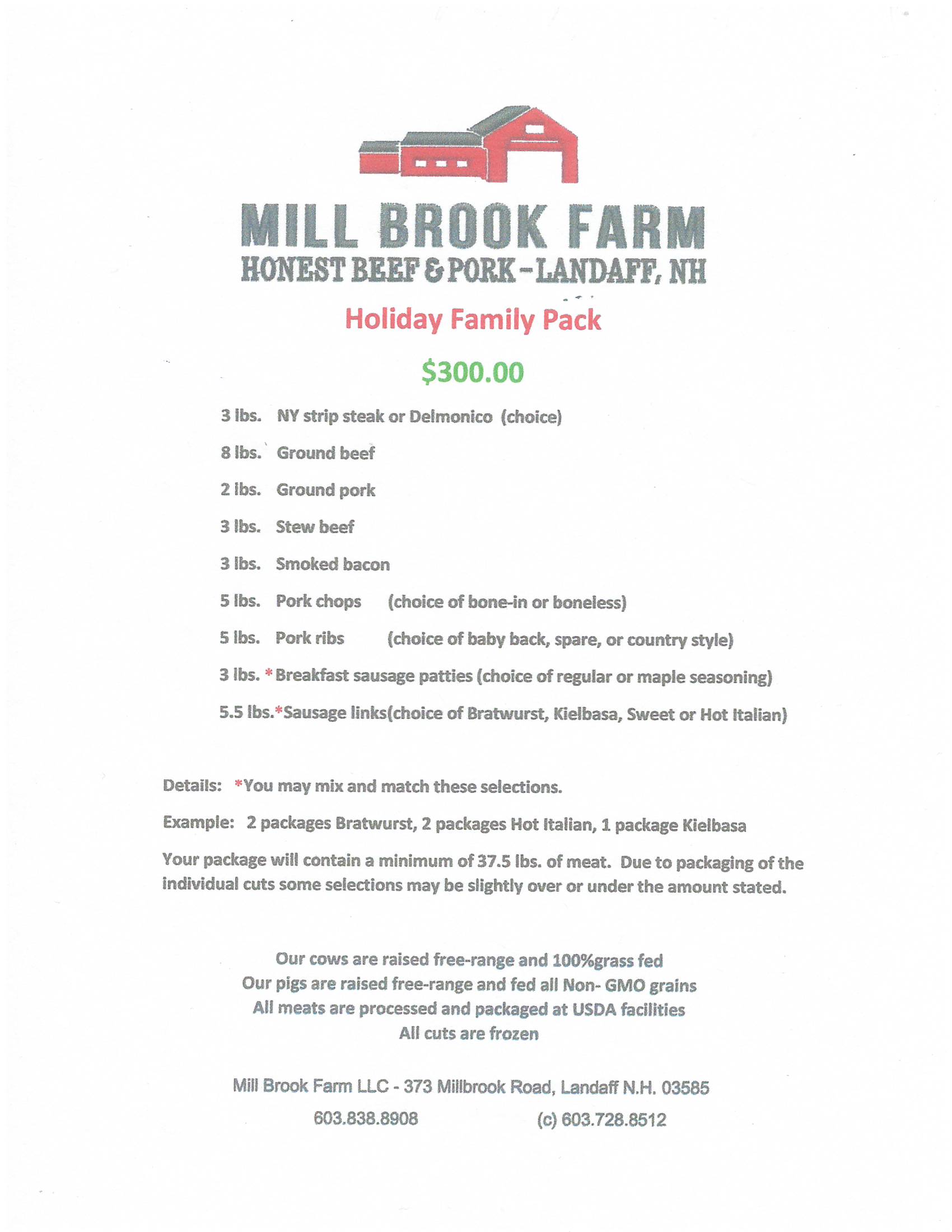 Mill Brook Farm Holiday Sale The Landaff Ledger