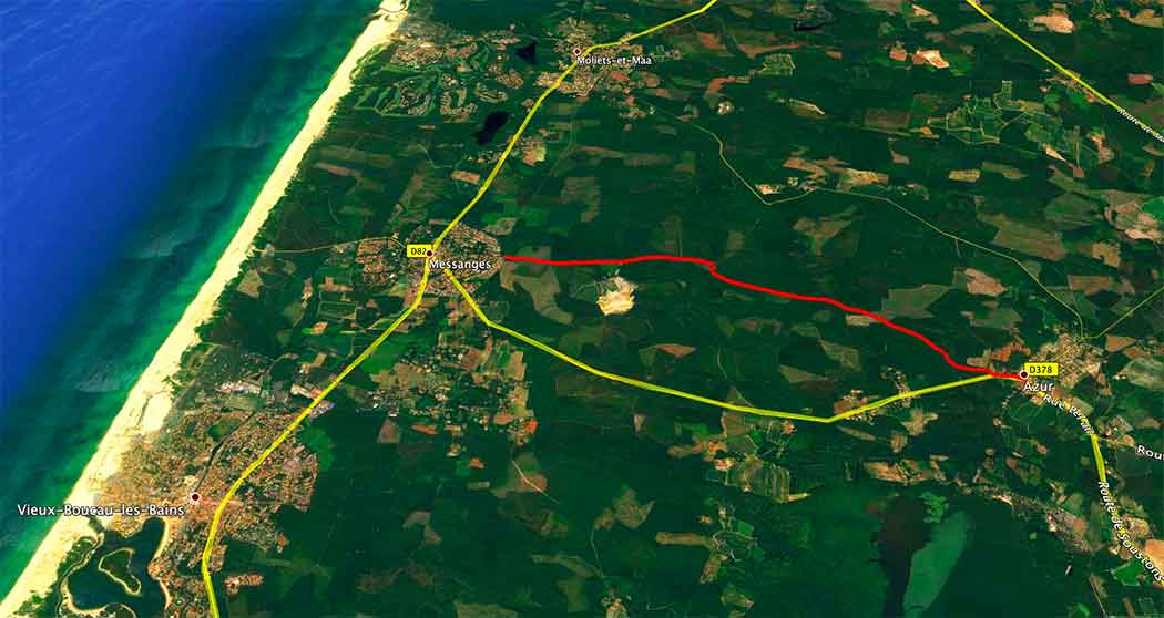 Carte Messanges Landes MESSANGES. Piste cyclable Messanges Azur Las Landas