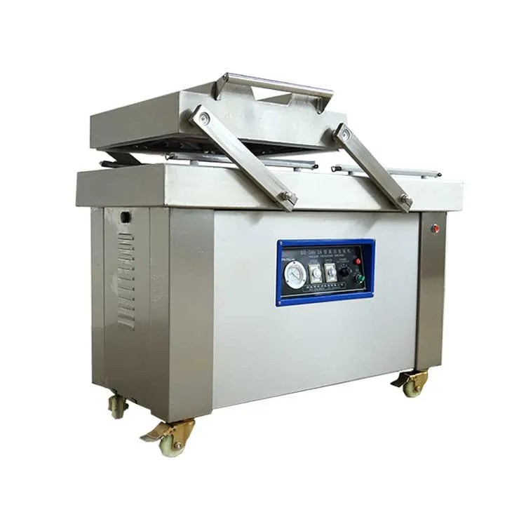 Belt type continuous vacuum packaging machine for meat, seafood and